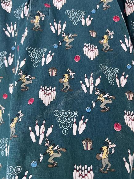 VTG Goofy Bowling Polo Shirt AOP The Disney Catalog Green Bowler Pins Mens XL - Picture 8 of 9